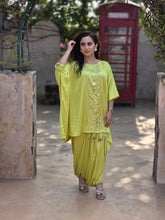 Dhoti drape neon green